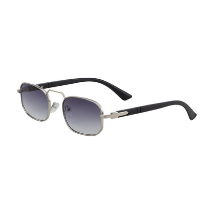 New European And American Fashion Square Frame Sunglasses For Men And Women, Metal Frames, Retro Trendy Narrow Frame Sun Protection Sunglasses, Cross-Border