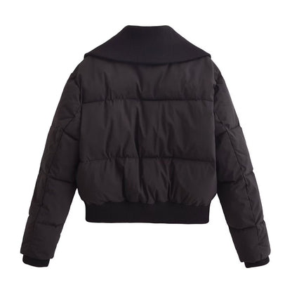 Street-style Ribbed Cotton-padded Jacket