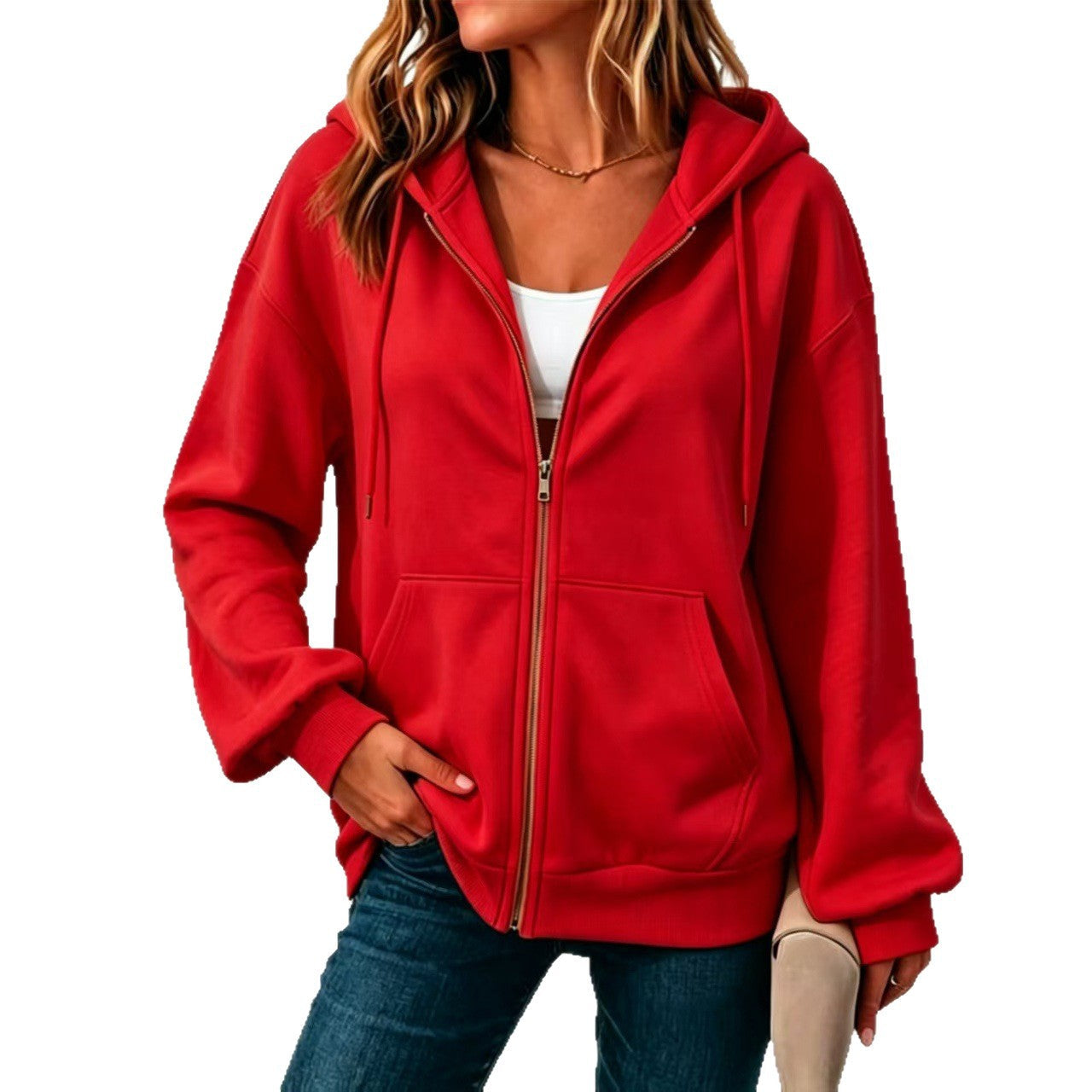 Casual Cardigan With Dropped Shoulders And Long Sleeves