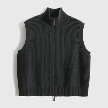 Women's Wool Loose-Knit Cardigan Vest