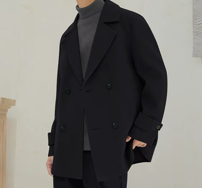 Non-cashmere Wool Trench Coat For Men