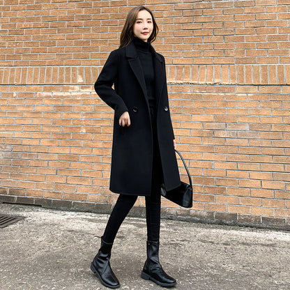 Womens Stylish Double-faced Cashmere Coat