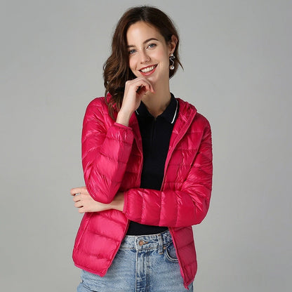 Slim-fit White Duck Down Fashion Coat