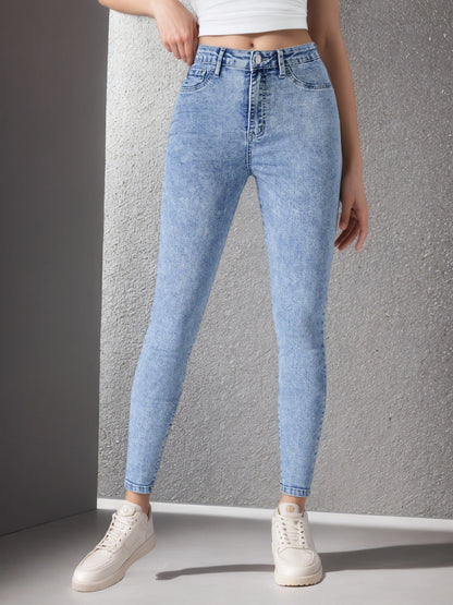 Stretchy Slim-fit Skinny Jeans High-waisted With Tummy-control Design