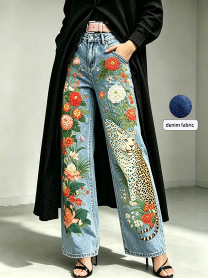 Direct-Injected Real Denim European And American Straight-Leg Pants