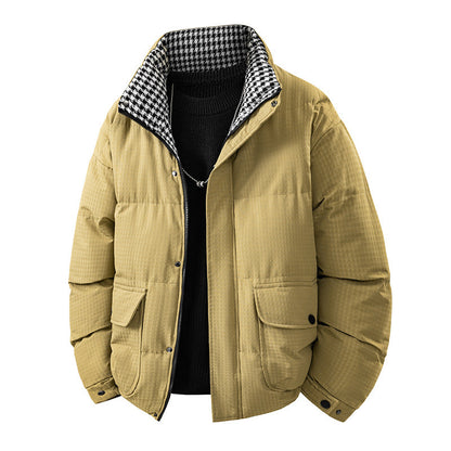 Mens Loose Casual Plus-Thickness Cotton Jacket For Young Men