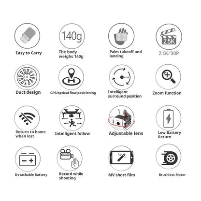 HD 4K Aerial Photography AIR Neo Mini Selfie Camera Remote Control