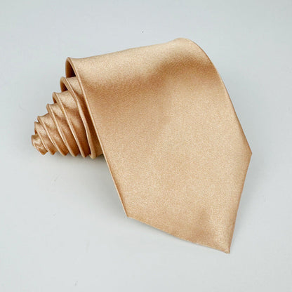 Mens 8cm Hand-Tied Tie Solid Color Tie Plain Color