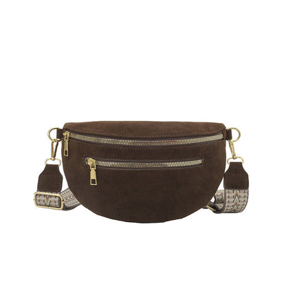 Jacquard Webbing European And American Style PU Leather Crossbody Bag