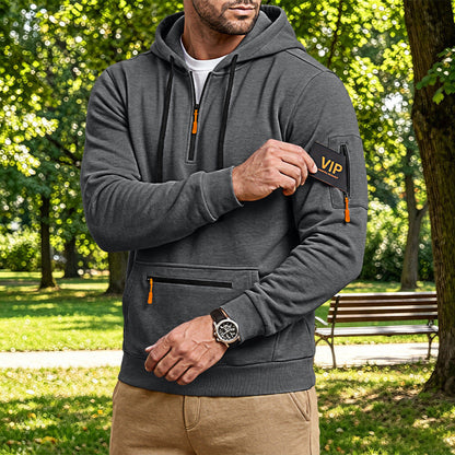 New Arrival European Size Half-Zip Multi-Pocket Casual Loose Sports Pullover Hoodie For Cross-Border Foreign Trade, Amazon Listing