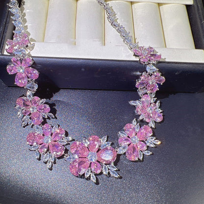 Diamond Flower Zircon Jewelry Set