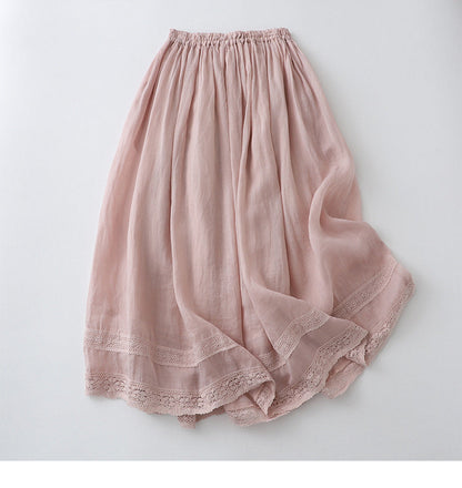 Fashionable Elastic Waist Double-layer Dress For Women