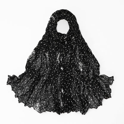 Twisted-pattern Cotton-linen Long Scarf Womens Outerwear Shawl