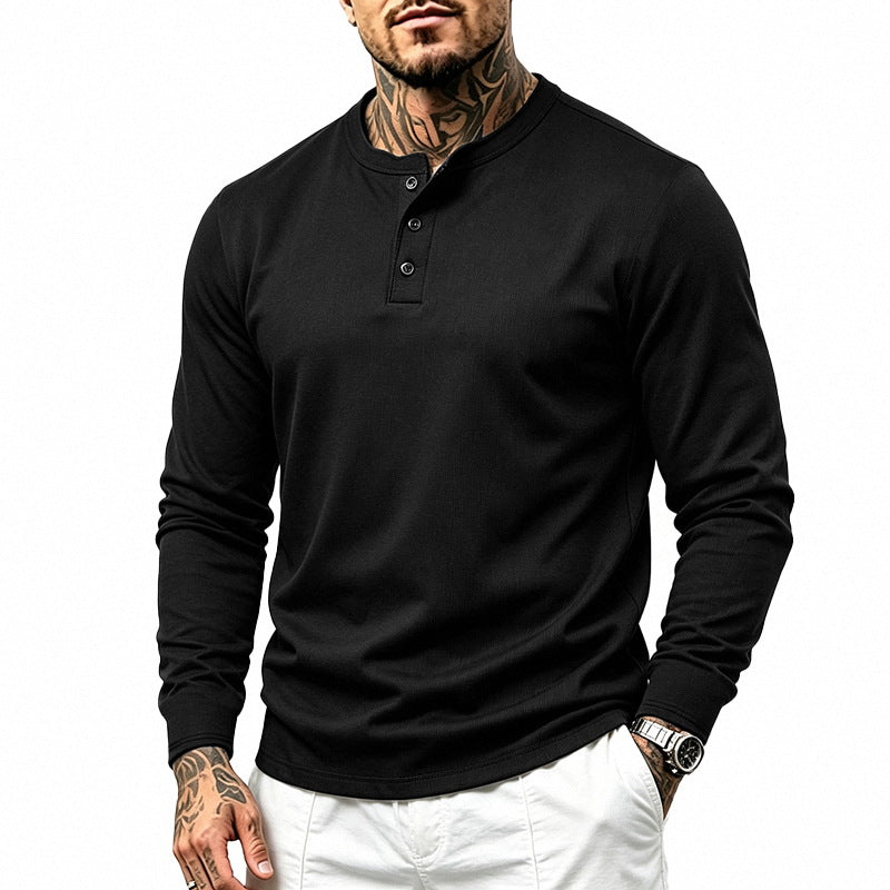 Simple Casual Retro Heavyweight Versatile Long-sleeve Top