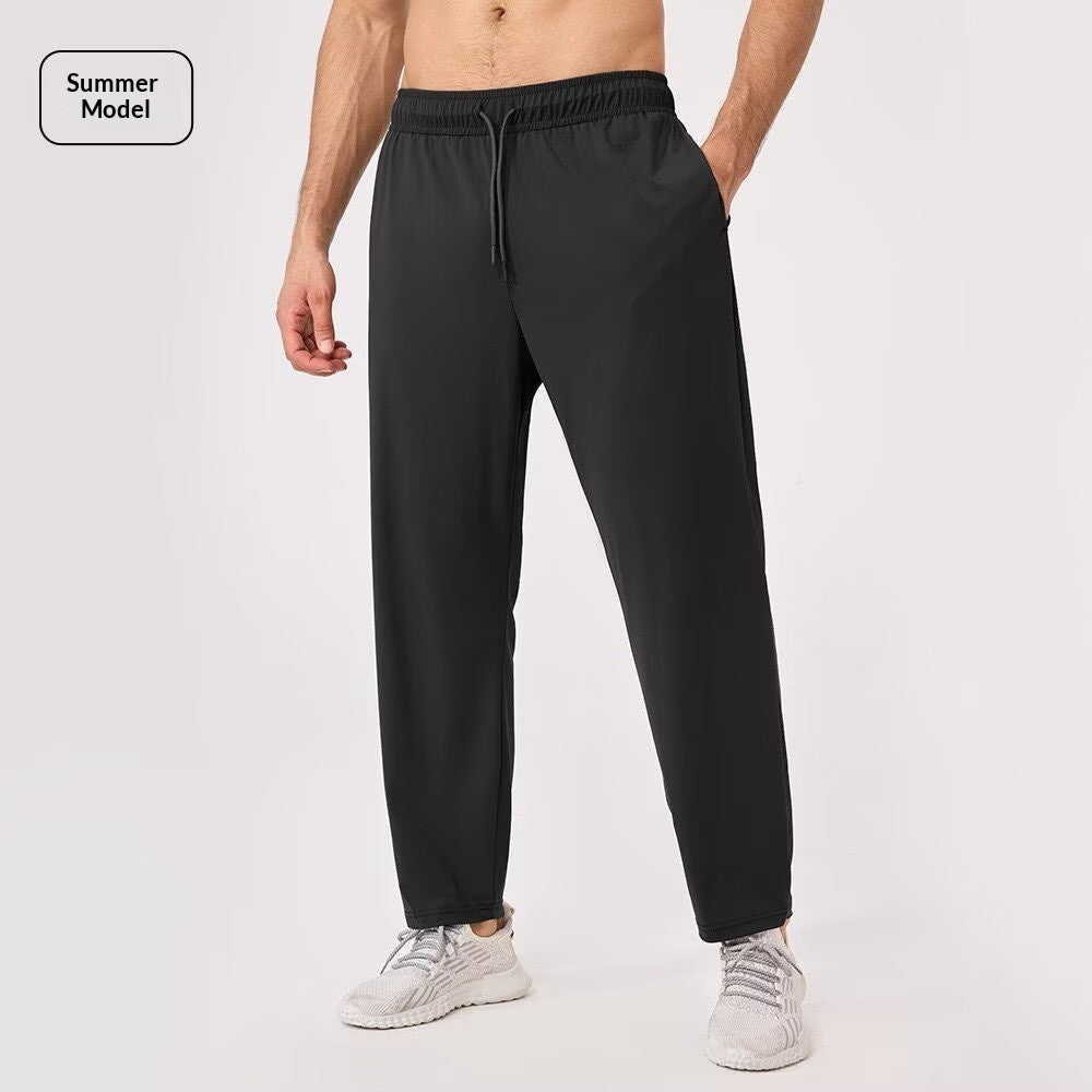 Mens Summer Cool-Feel Quick-Dry Loose-Fit Sports Pants