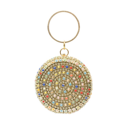 Colorful Beaded And Rhinestone Evening Clutch For Parties