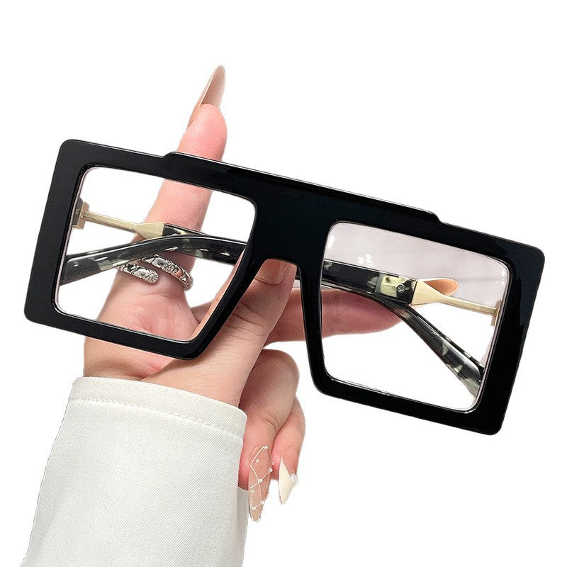 Wide-frame Square Blue-light-blocking Eyeglass Frames For Women