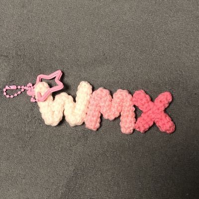 Wool Crochet Letter Pendant Keychain Kit