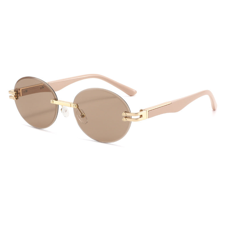 Fashionable Oval Frameless Y2K Sunglasses