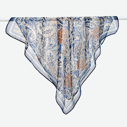 Versatile Printed Thin Square Scarf