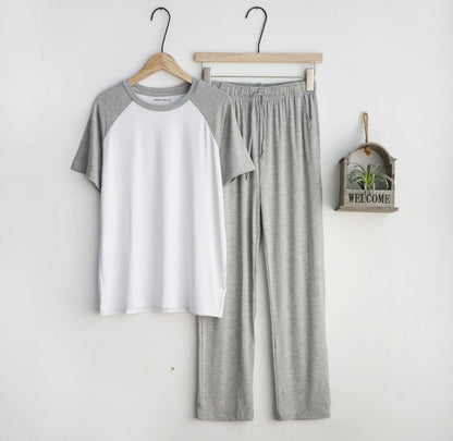 Modal Summer Pajamas Mens Thin Loose-fitting Set