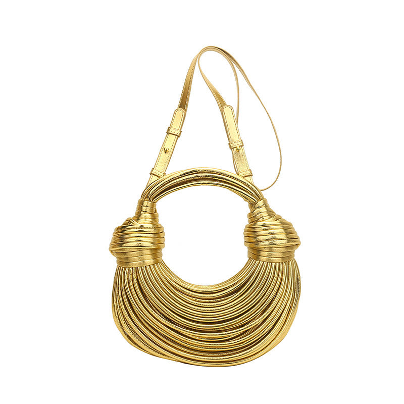 Instafamous Metal Noodles Underarm Bag Fashion Shiny Surface