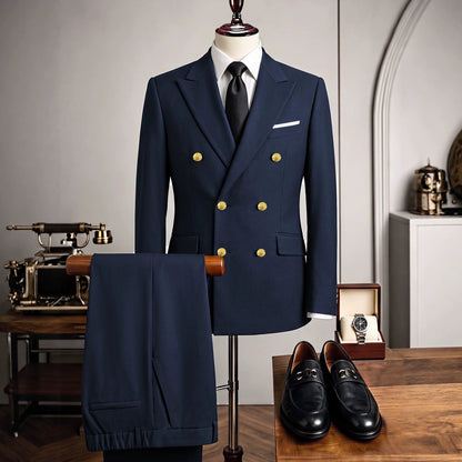 Mens Flat-lapel Suit Set