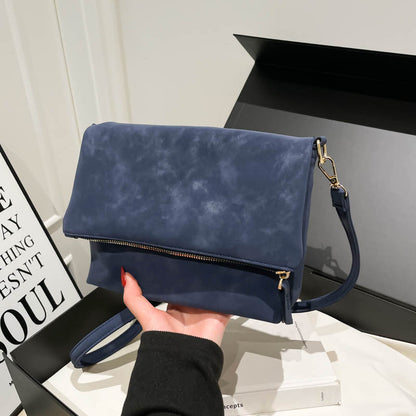 Urban Minimalist Envelope-Style Flap Saddle In PU Leather Crossbody Shoulder Bag