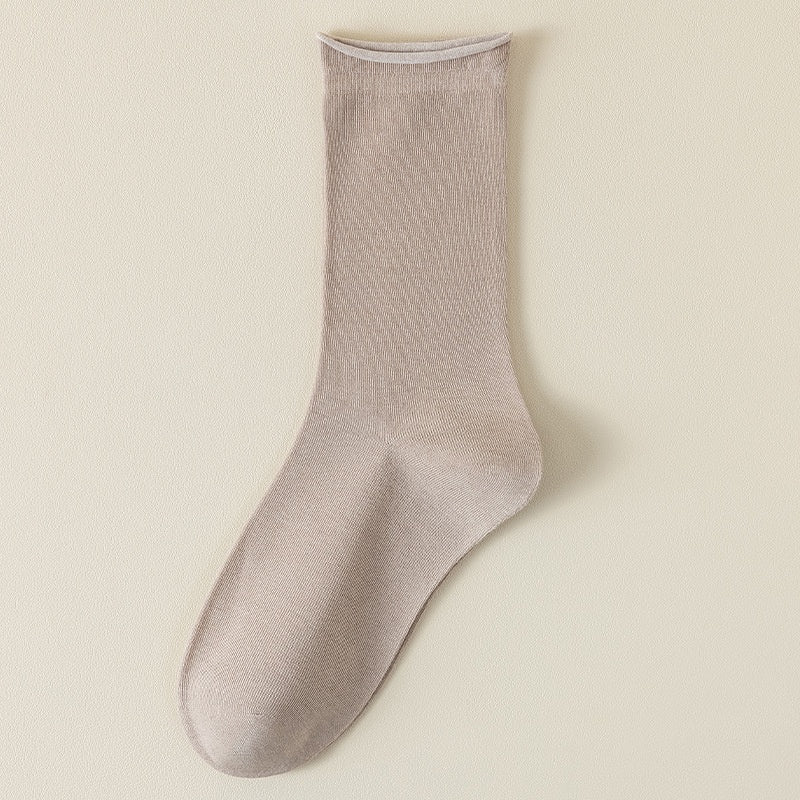 Springsummer Mid-calf Socks For Women Made Of Silk