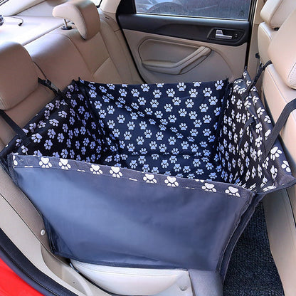 Rear Printed Double Layer Waterproof Pet Car Mat Pet Cat Dog Protection Pet Hanging Basket