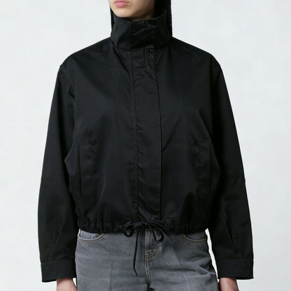 Stand-collar Trench Coat Womens Long-sleeve Jacket