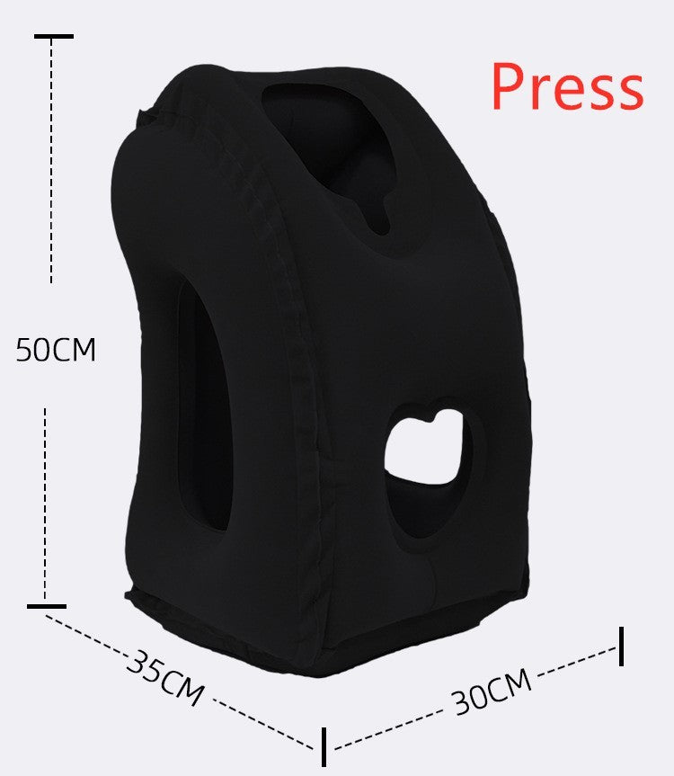 Inflatable Travel Neck Pillow with Arm Support – Portable Nap Cushion for Flights & Office