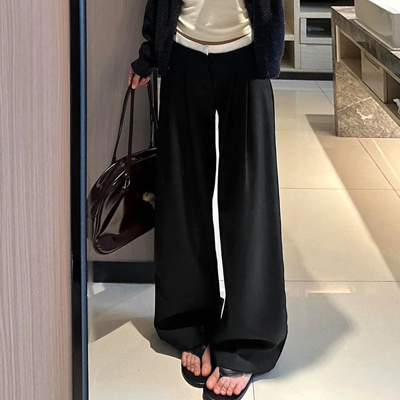 Seamed Waist Wide-leg Pants For Women