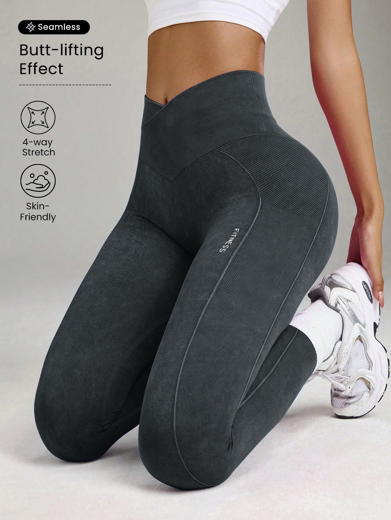 Seamless Sand-Washed High-Waisted Butt-Lifting Tight Yoga Pants