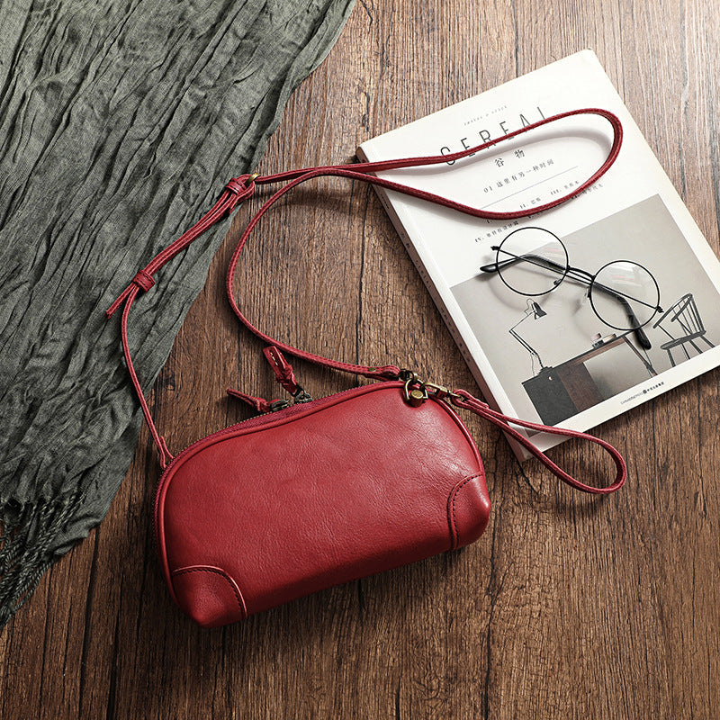 Vintage And Artistic Single-shoulder Bag Made Of Tree Bark Leather