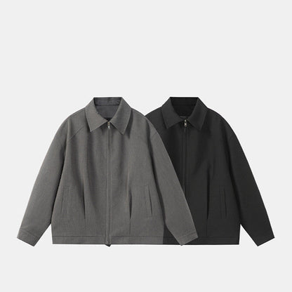 New Versatile Zipper Spring And Autumn Fashion Simple Jacket Coat Japanese Black