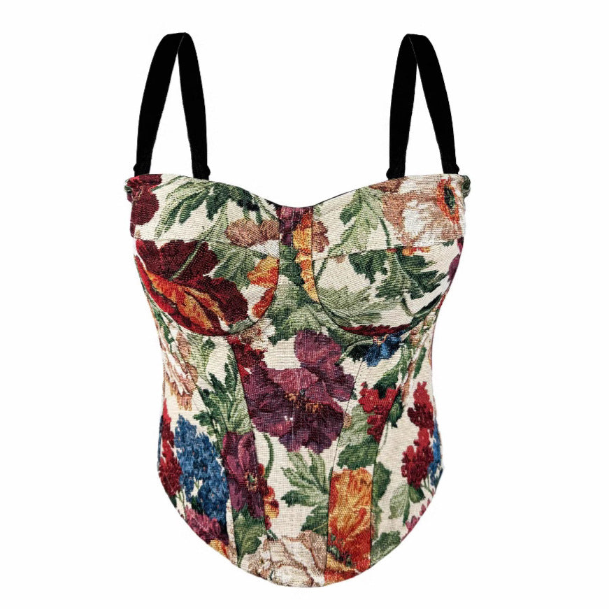 Cross-border New Sexy Strapless Top Sling Inner Lace Outer Wear Pad Retro Court Style Fishbone Bra