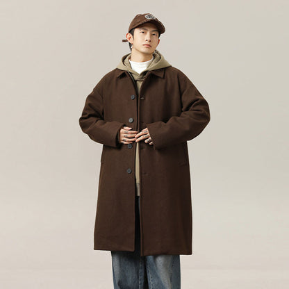 AutumnWinter Double-Faced Wool Coat Mens Mid-Length Style