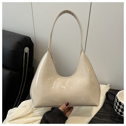 Patent-leather Fashionable Lightweight Single-shoulder Tote Underarm Bag For Women