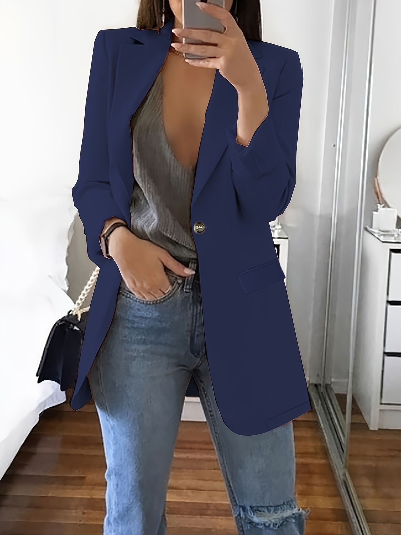 New Stylish Casual Slim-fit Lapel Blazer For Women