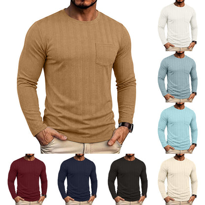 Mens Long-sleeve Crew-neck Jacquard Knit Sweater