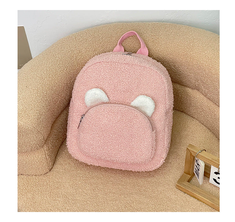 Lightweight New Heart-Shaped Plush Kindergarten Backpack