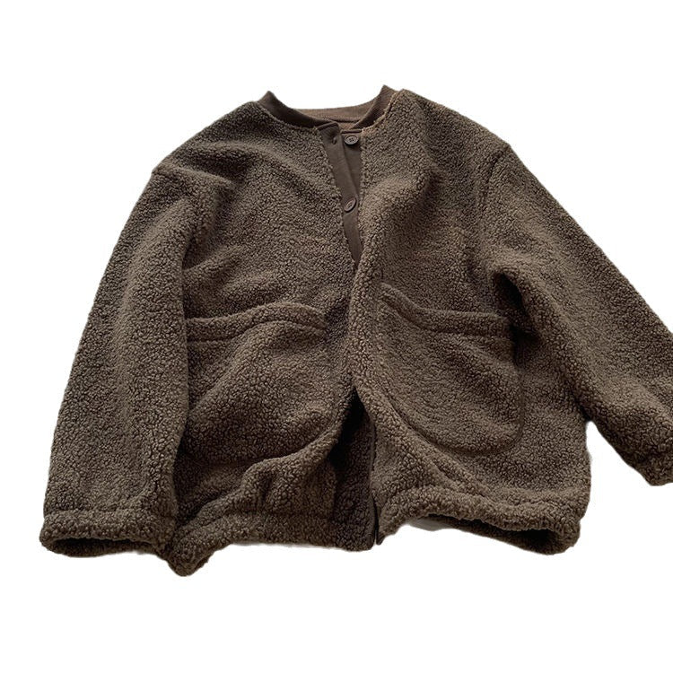 Brushed Thickened Loose-fitting Cardigan Coat