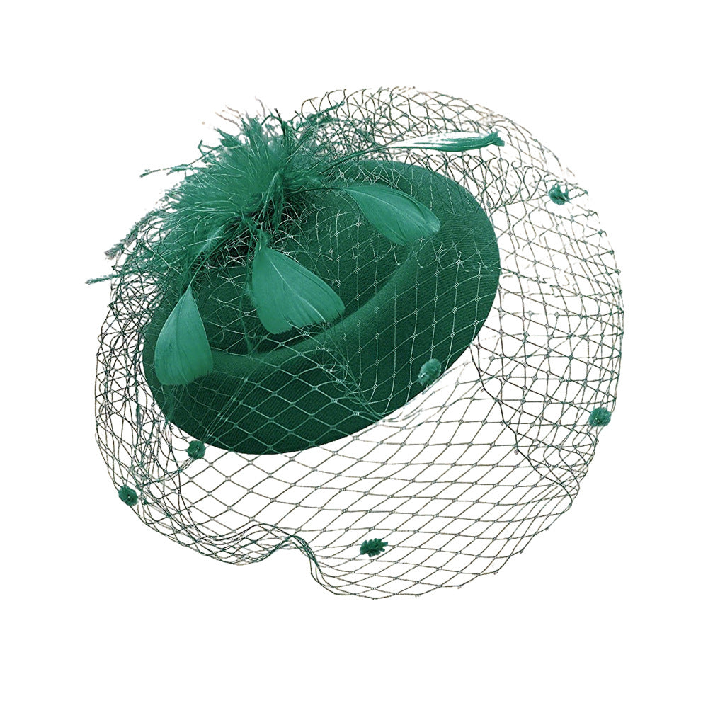 Hairband Decoration European And American Ladies Top Hat Horse Racing Feather Hair Accessories