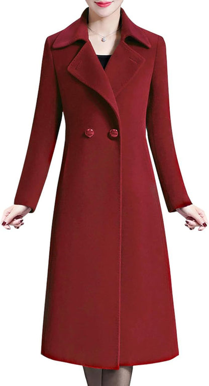 Winter Double-breasted Lapel Long Coat