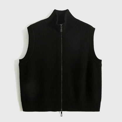 Women's Wool Loose-Knit Cardigan Vest