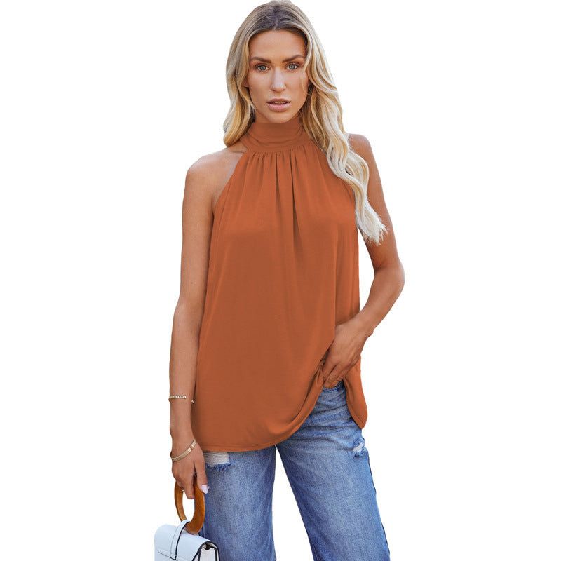 Womens Sleeveless Lace-up Vest