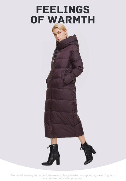 Extra Long Hooded Thermal Windproof Coat