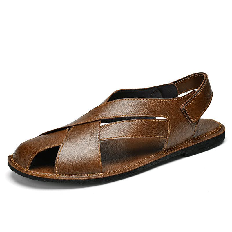 Summer New Style Genuine Leather Casual Beach Non-Slip Dual-Use Sandals