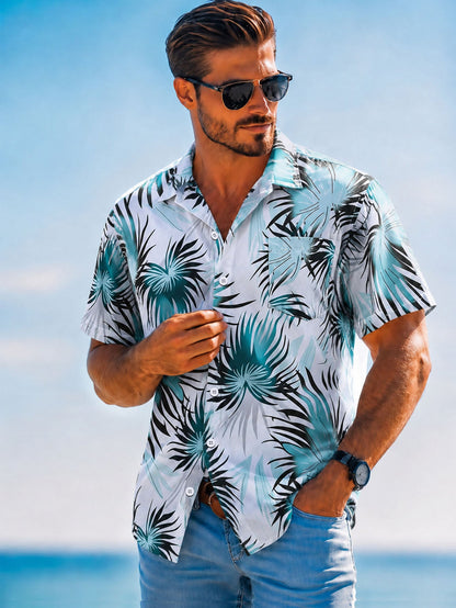 Men's Casual Hawaiian Shirt,Vibrant Prints Perfect For Holiday, Outdoor, And Parties